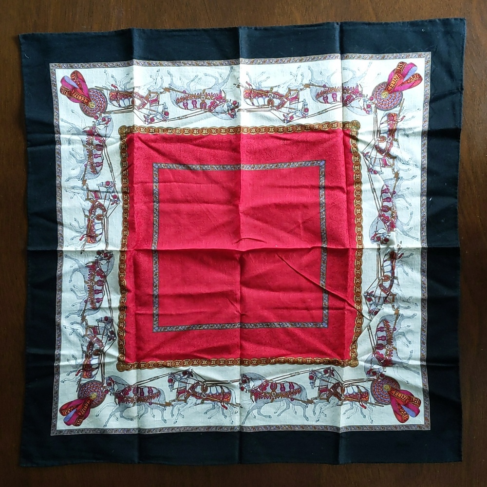 Vintage Celine Handkerchief Square Scarf 20" x 20"
